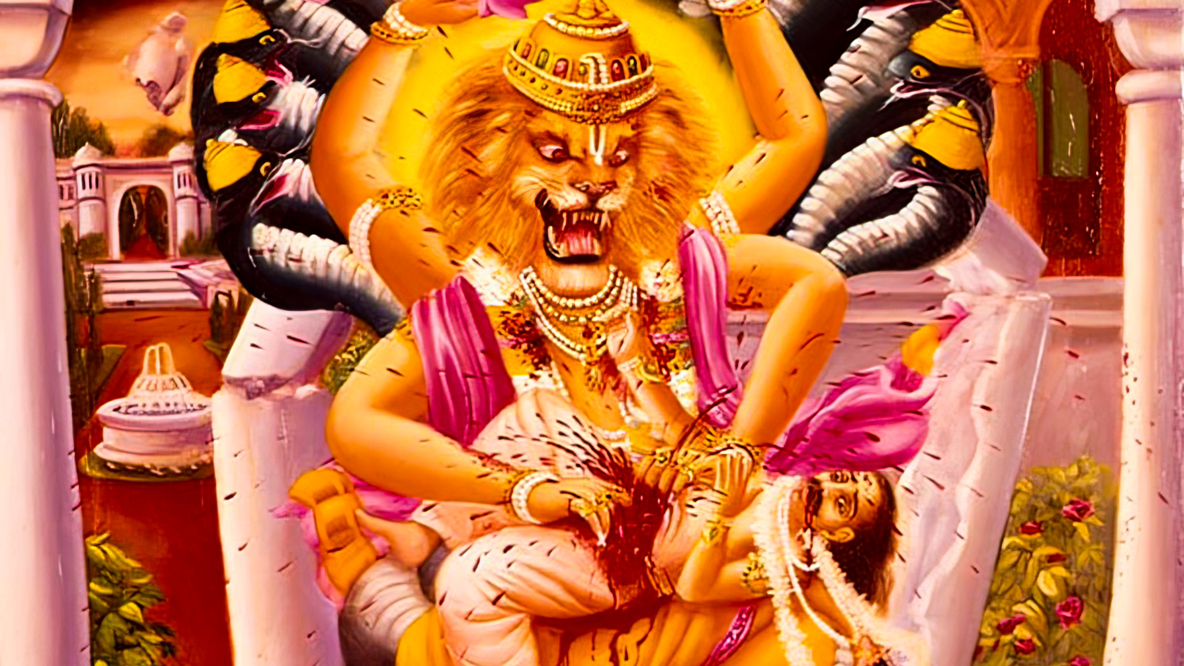 Lord Nrsimhadeva Play New Govardhana, Australia May 1991