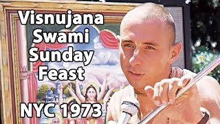 Visnujana Swami Class and Kirtan at NYC Sunday Love Feast 1973 - Hare Krishna Temple
