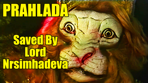 Prahlada Maharaja Saved by Lord Nrsimhadeva from his Demonic Father Hiranyakasipu