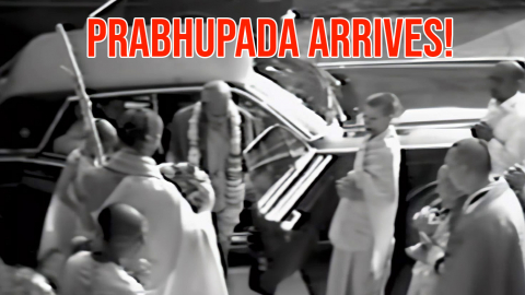 Srila Prabhupada Arrives at Pittsburg ISKCON Temple -- with Visnujana Swami