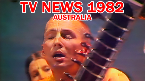 Australian TV News 1982 - Dhrstadumnya Swami Singing Bhajan and Playing Sitar