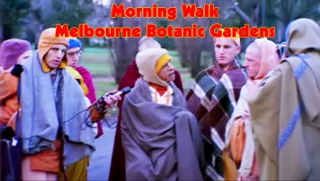 Srila Prabhupada Morning Walk in Melbourne Botanical Gardens 1974 -- 1080p HD