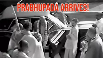 Srila Prabhupada Arriving at Pittsburg ISKCON Temple 1970s