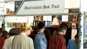 Russian Book Fair -- Moscow 1990s -- Hare Krishna Booth