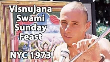 Visnujana Swami Class and Kirtan at NYC Sunday Love Feast 1973 - Hare Krishna Temple