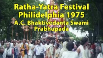 NEW! Ratha-Yatra Festival Philidelphia 1975 with A.C. Bhaktivedanta Swami Prabhupada - AI RESTORED
